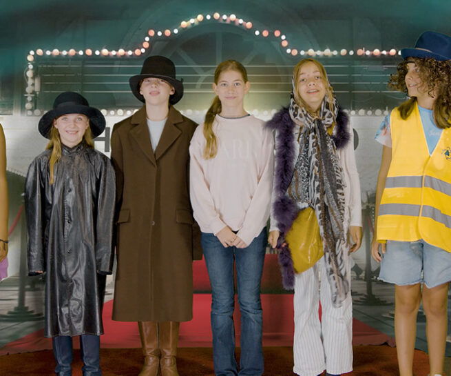 Still vom Kidsfilmcamp II, Kinder auf dem roten Teppich